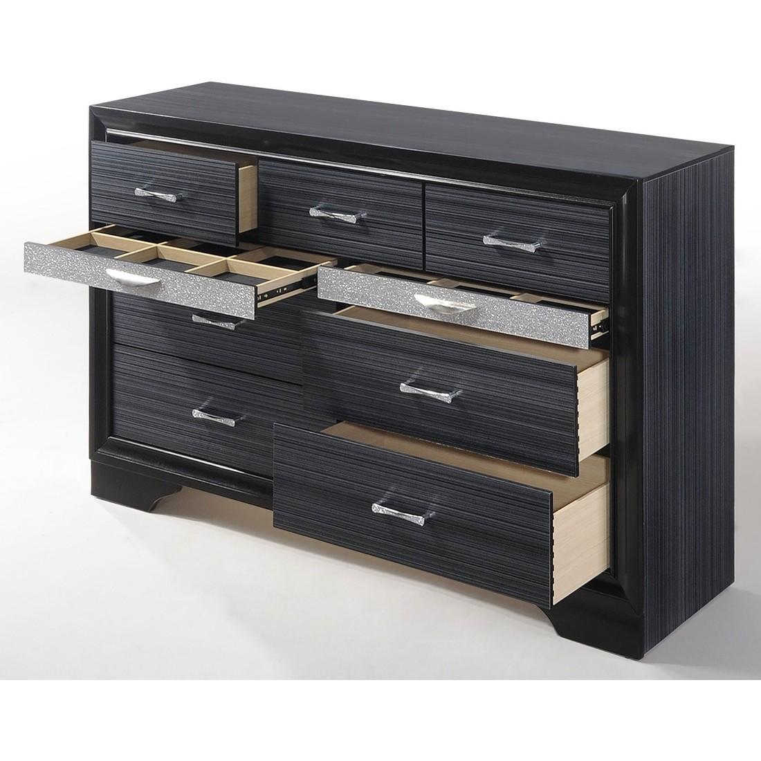 Contemporary, Modern Combo Dresser Naima-25905 25905 in Black Matte Lacquer
