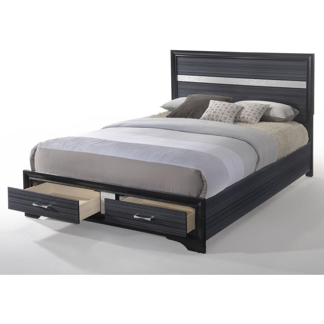

    
Black Wood Queen Storage Bedroom Set 5Pcs w/ Chest Contemporary Naima 25900Q Acme

