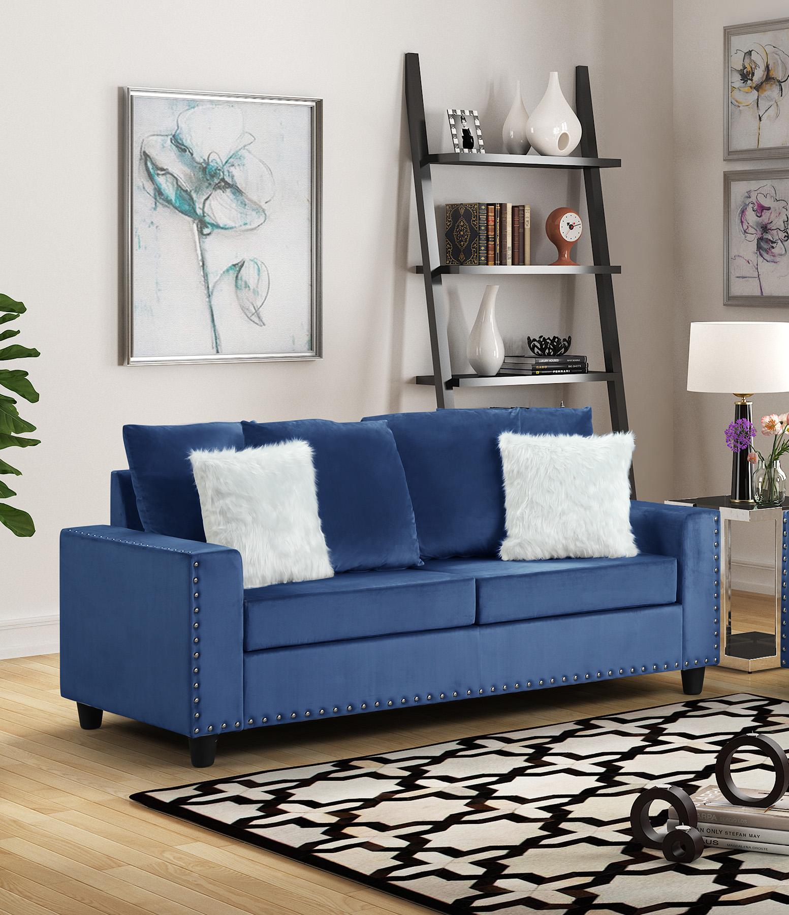 

    
Blue Fabric Sofa MORRIS Galaxy Home Contemporary Modern
