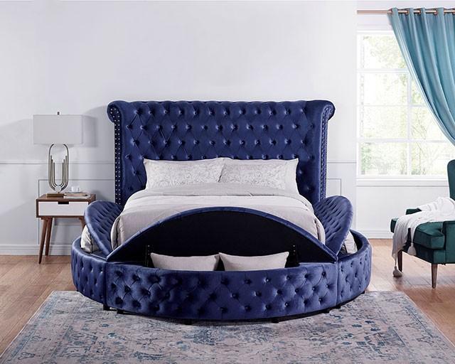 

    
Furniture of America Delilah Platform Bed Blue CM7177BL
