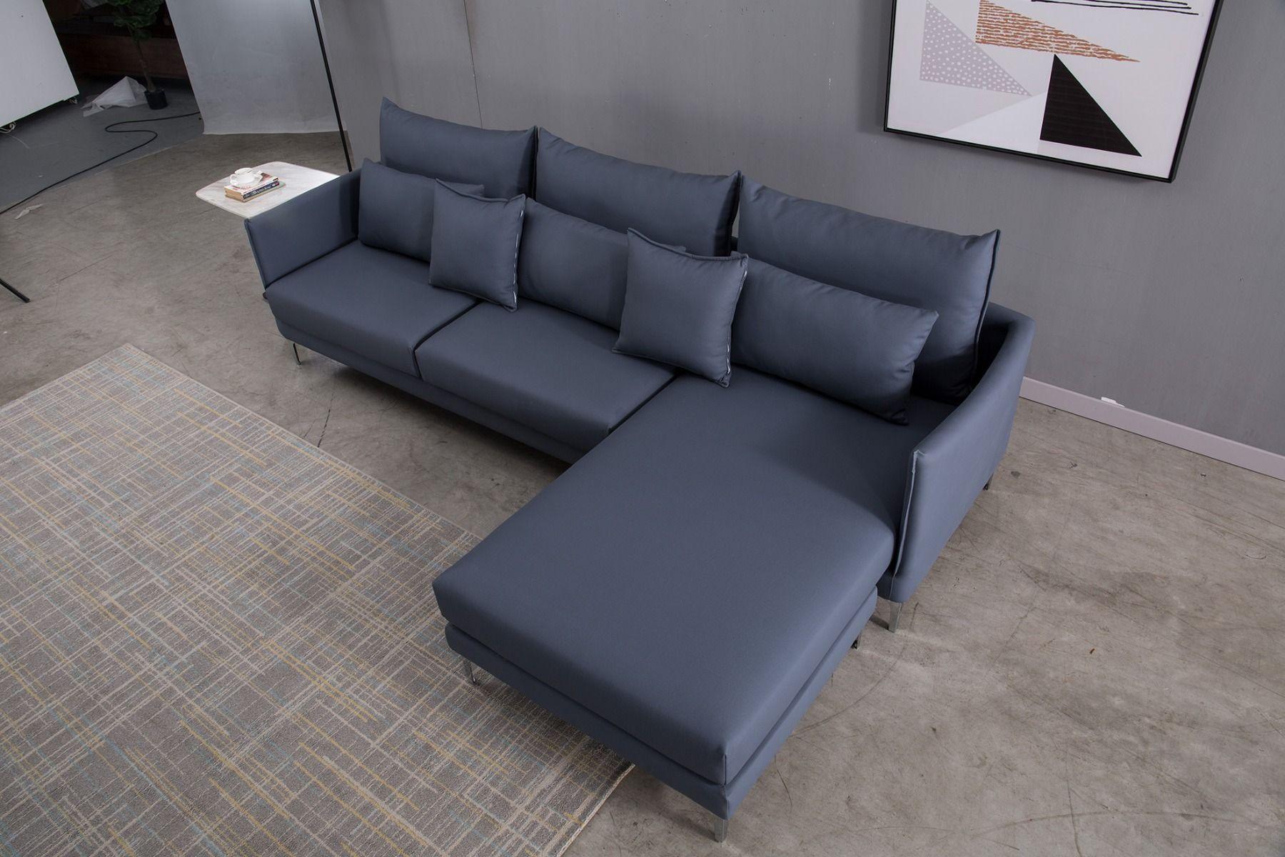 

    
Blue Gray Nano-Tech Fabric Sectional Sofa AE-L2375M-BGY American Eagle Modern
