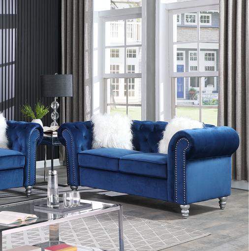 

    
McFerran Furniture SF3511 Sofa and Loveseat Set Blue SF3511-2PC
