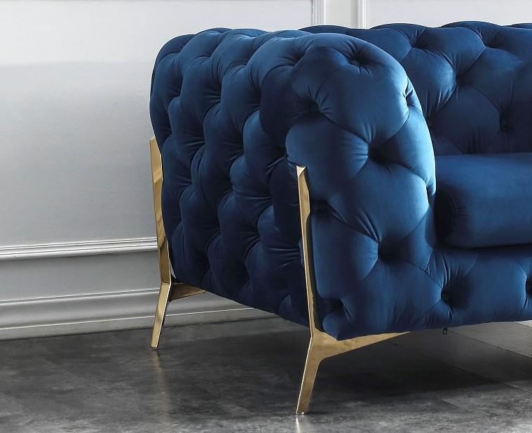 

    
SKU 17182-Set-3 Blue Velour Fabric & Gold Accents Chesterfield Sofa Set 3Pcs Modern J&M Glamour

