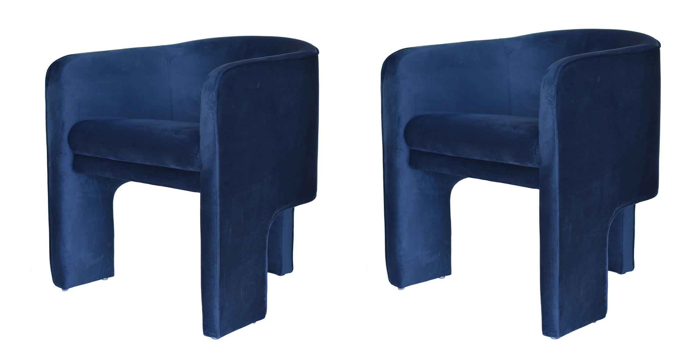 Contemporary, Modern Arm Chair Set VGRHAC-235-BL-CH-Set-2 VGRHAC-235-BL-CH-Set-2 in Blue Fabric