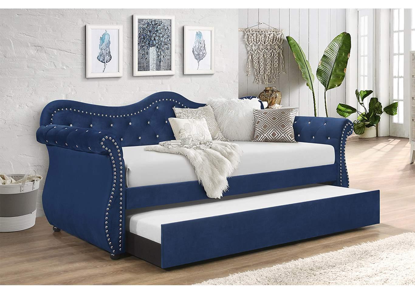 Contemporary, Modern Daybed Abby GHF-808857571335 in Blue Fabric