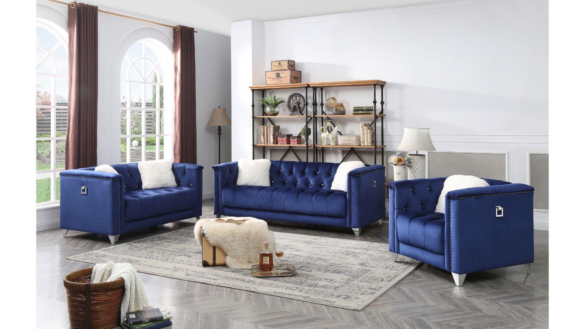 

        
Galaxy Home Furniture RUSSELL Loveseat Blue Fabric 733569301959
