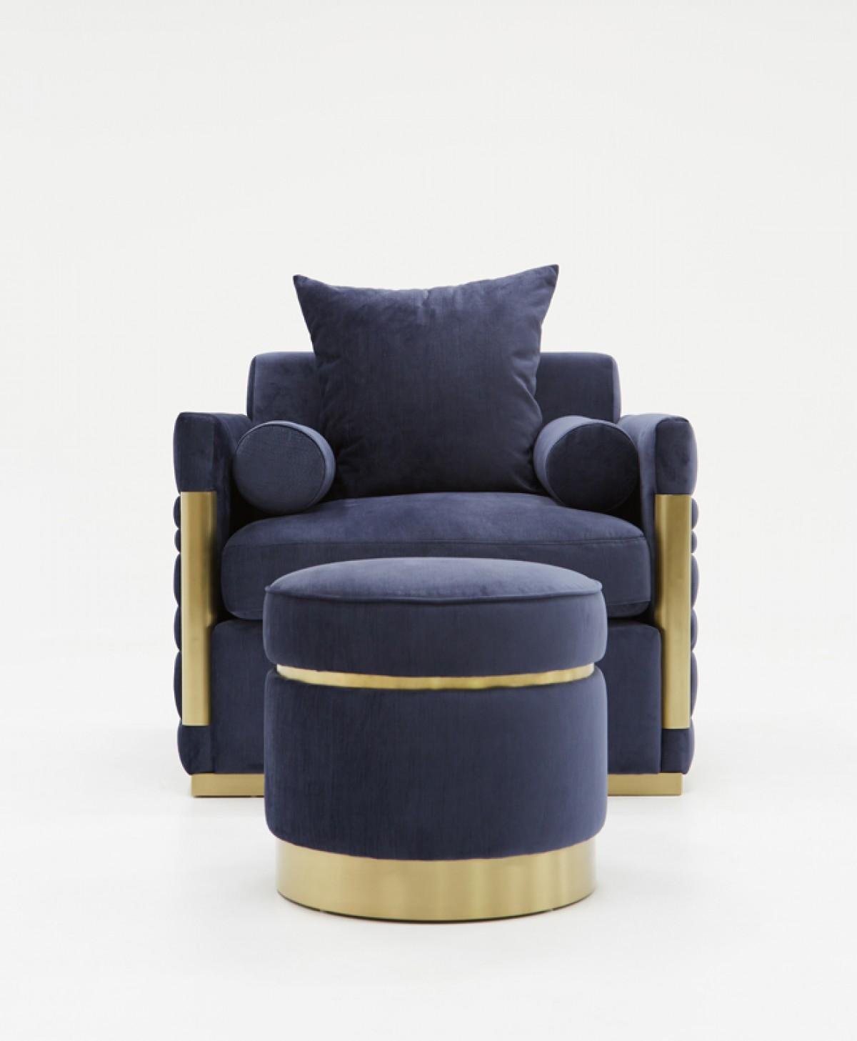

                    
VIG Furniture Divani Casa Tenaya Lounge Chair Blue/Gold/Navy Fabric Purchase 
