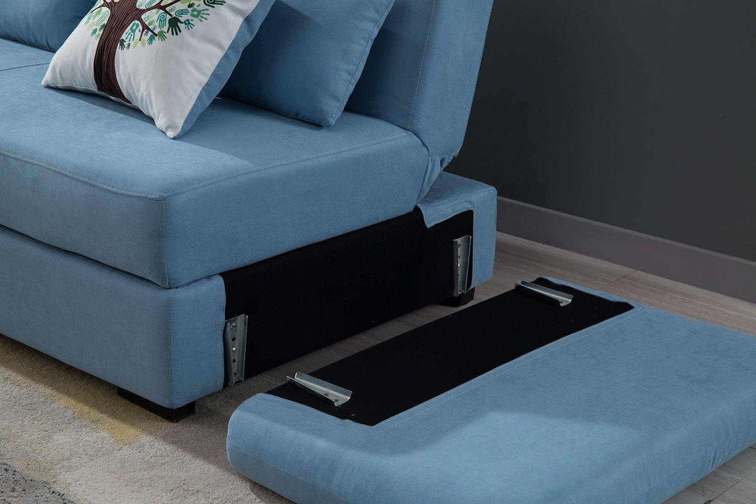 

        
American Eagle Furniture AE-LD828 Sectional Sofa Bed Blue Velvet 00656237670730
