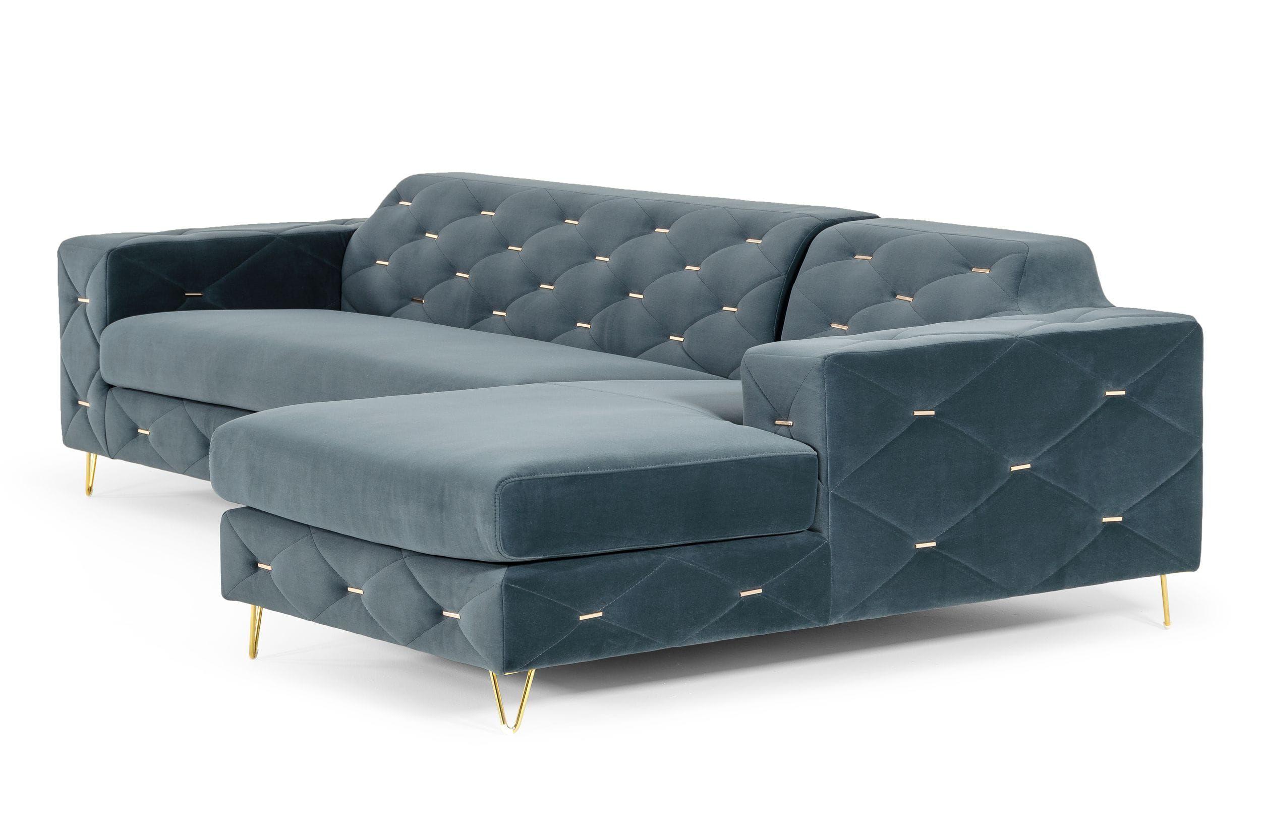 

    
Blue Velvet Sectional Sofa RIGHT Divani Casa Chesterfield VIG Modern Contemporary
