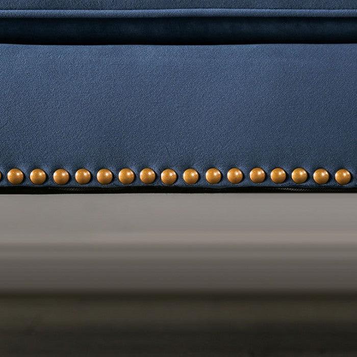 

    
SM2230-SF Transitional Blue Velvet-like Fabric Sofa Furniture of America SM2230-SF Martinique
