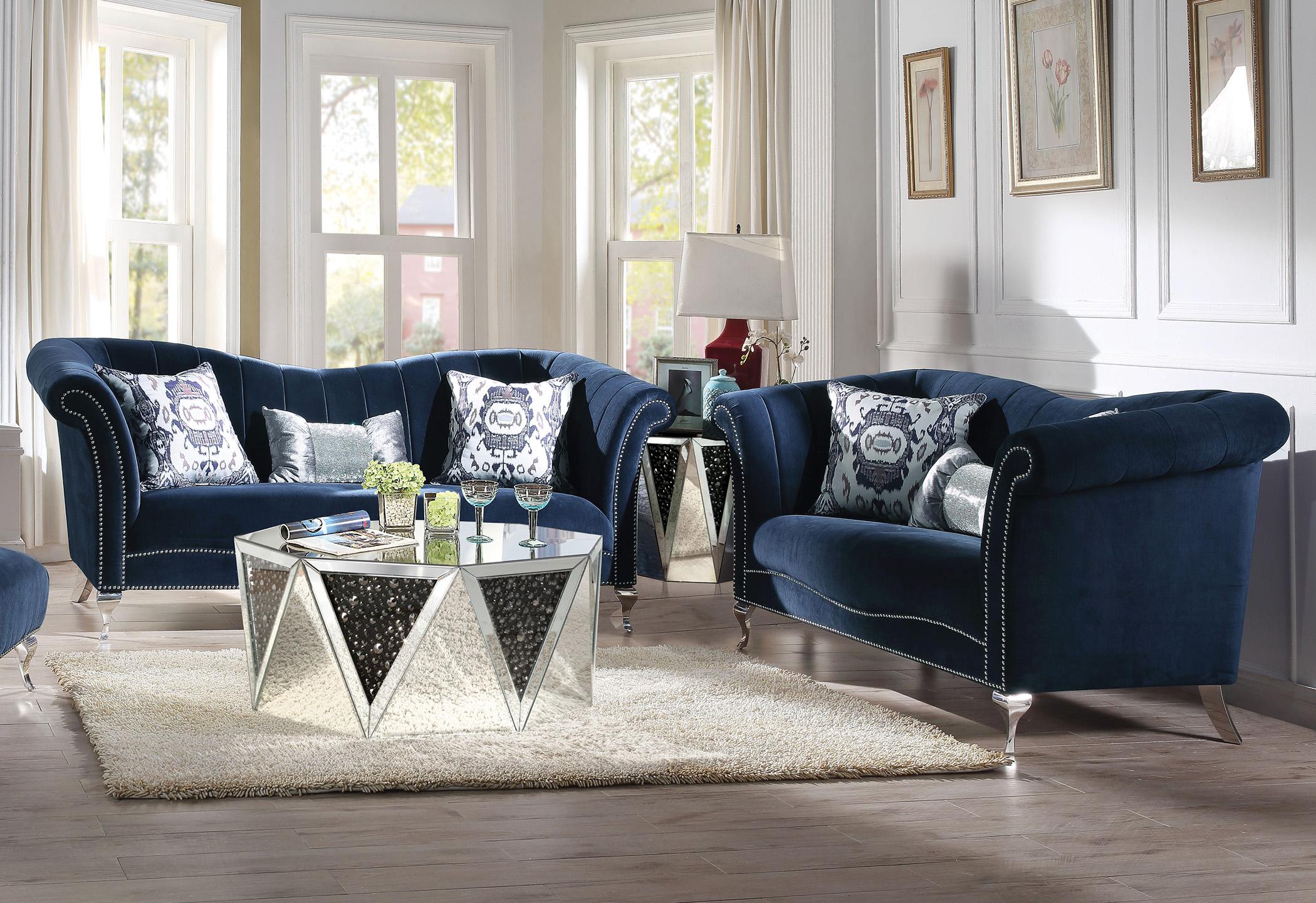 

        
Acme Furniture Jaborosa Sofa Blue Velvet 00840412155437

