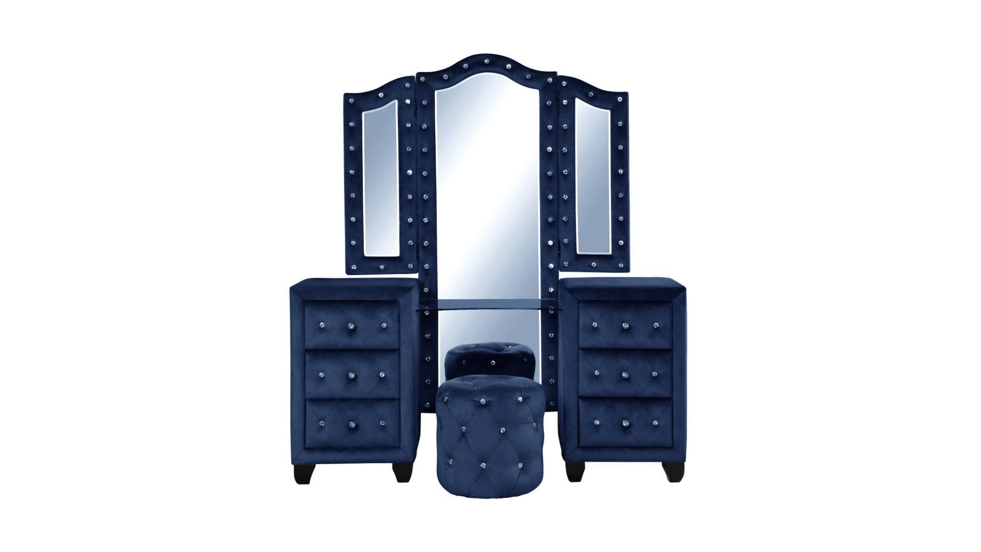 

    
TULIP-BLUE-EK-NVS-4PC Galaxy Home Furniture Platform Bedroom Set
