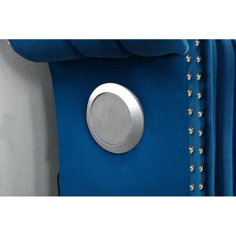 

    
TULIP-BLUE-EK-NVS-4PC Blue Velvet Tufted King Bed Set 4Pcs w/Vanity TULIP Galaxy Home Contemporary
