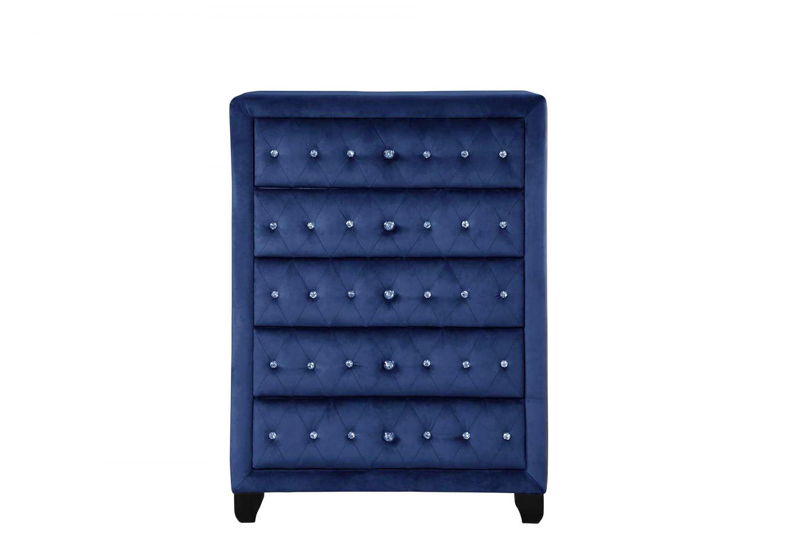 

    
GHF-808857599964-Set-5-VAN Blue Velvet Tufted King Bed Set 5 w/VANITY ALLEN Galaxy Home Contemporary Modern
