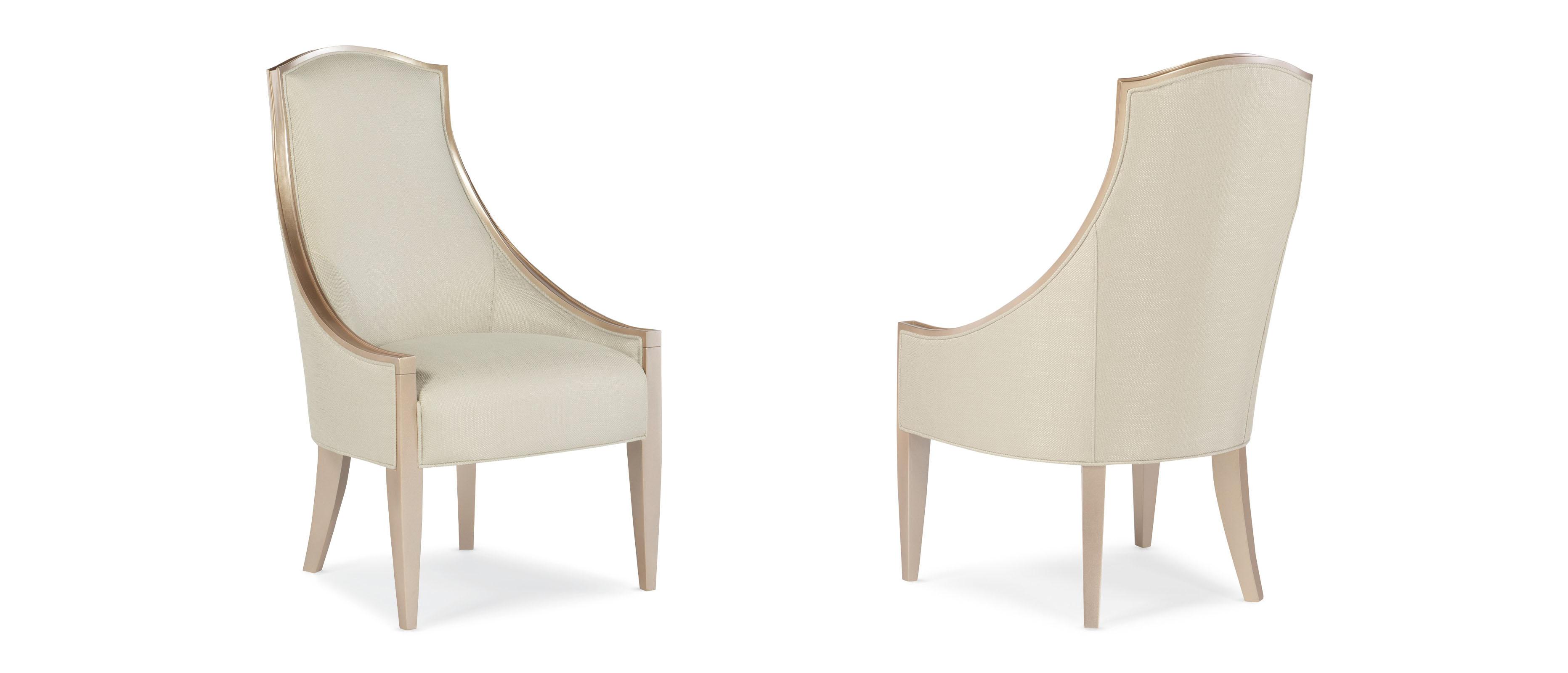 Contemporary Side Chair ADELA SIDE CHAIR C012-016-281-Set-2 in Off-White, Light Grey, Taupe Fabric