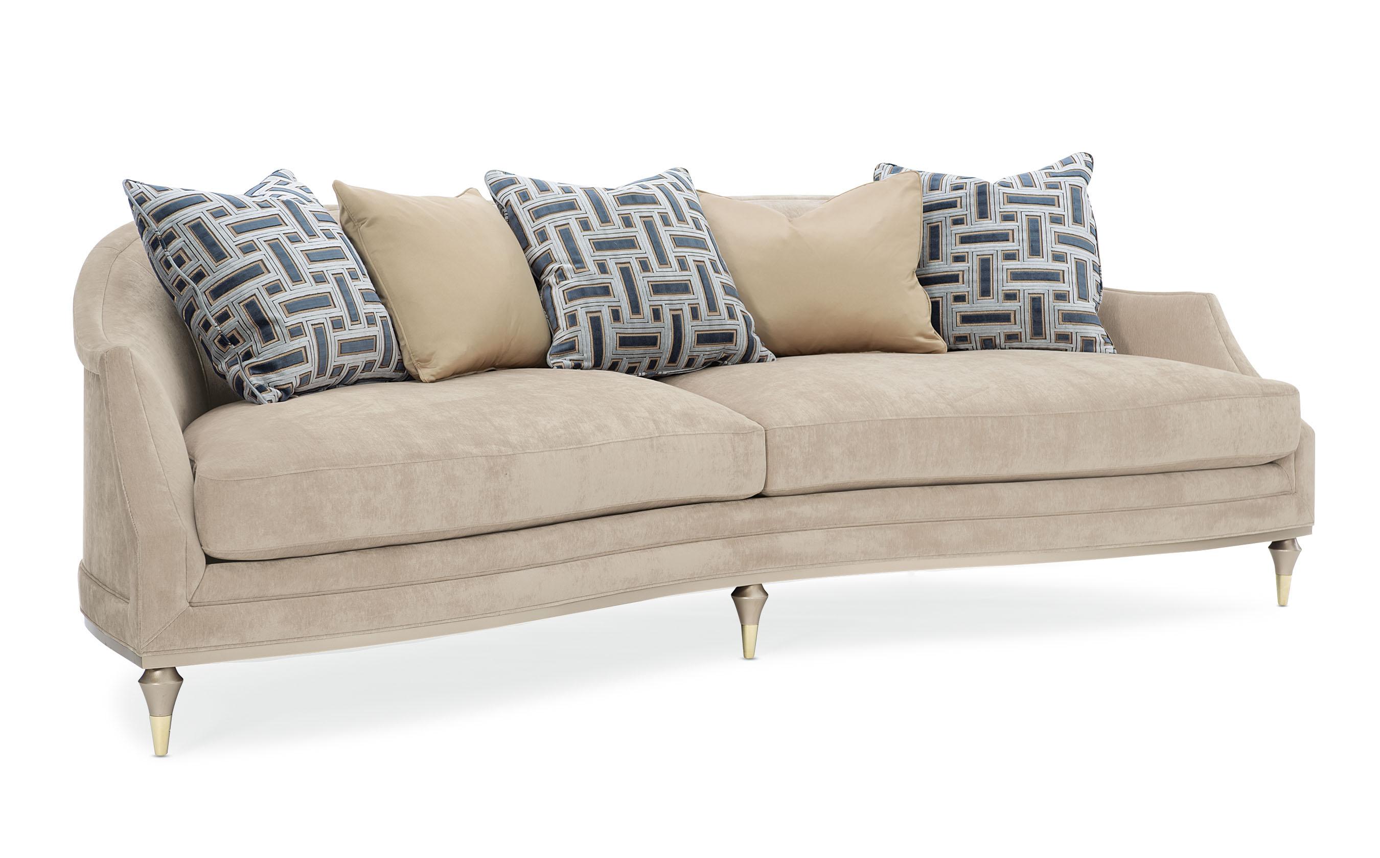 Contemporary Sofa Living Large UPH-420-011-A in Taupe Fabric