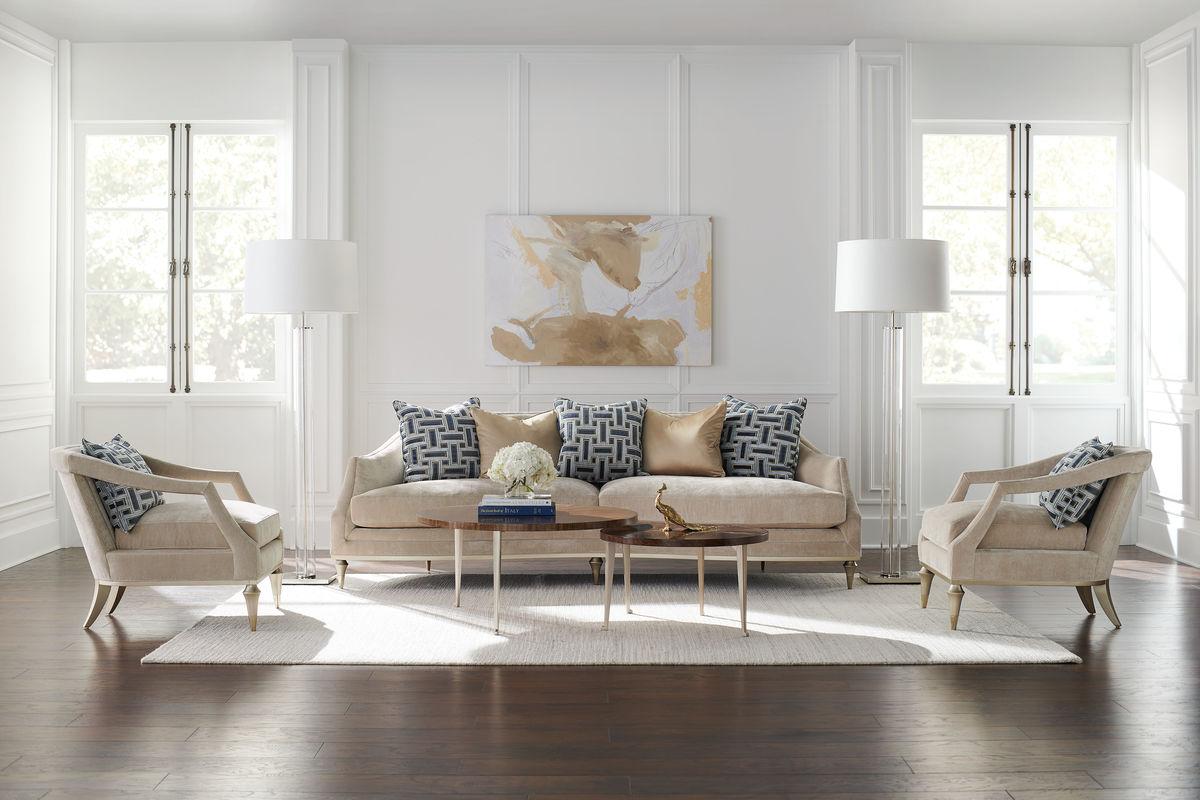 

    
Blush Taupe Velvet Sofa Set 3Pcs Contemporary Living Large by Caracole
