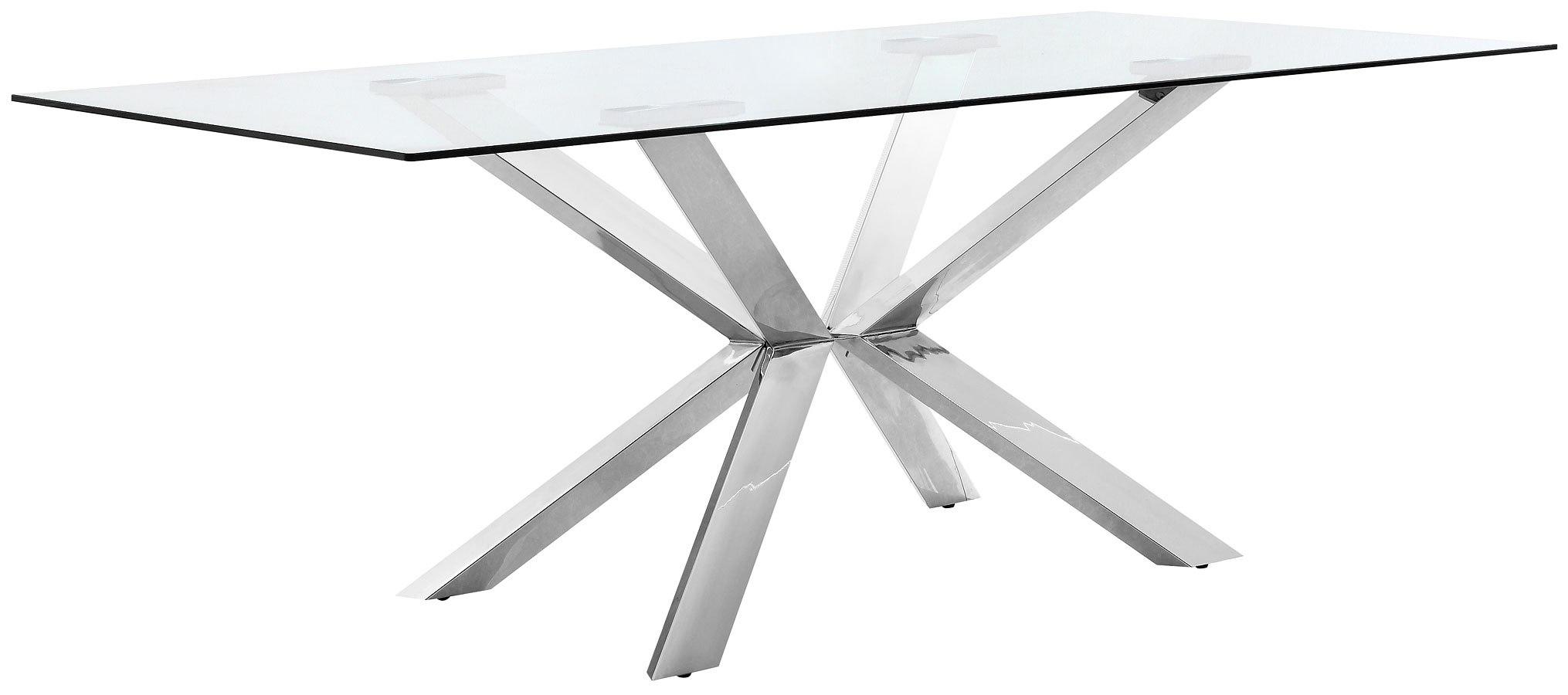 Contemporary Dining Table Boler Boler DT in Chrome, Gray 