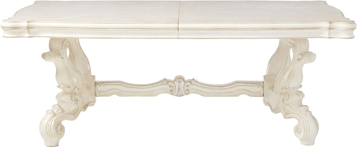 

    
Bone White 120" Extendable Dining Table Versailles 61130 Acme Traditional
