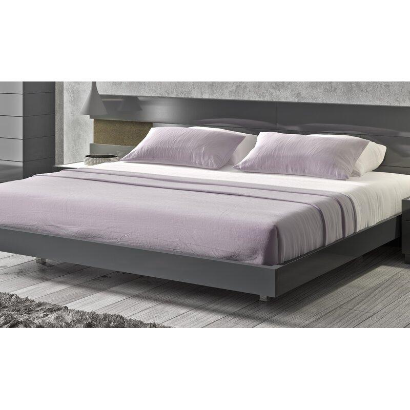 

    
Glossy Grey Lacquer Boyertown Platform KING Bed Ultra Contemporary Modern
