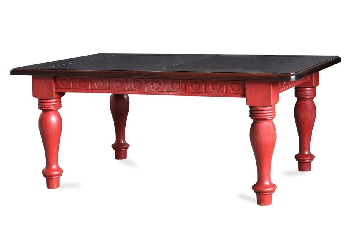 

    
Bramble 23297 Vintage Black Red Rhine Castle Dining Table 6' Solid Wood Classic
