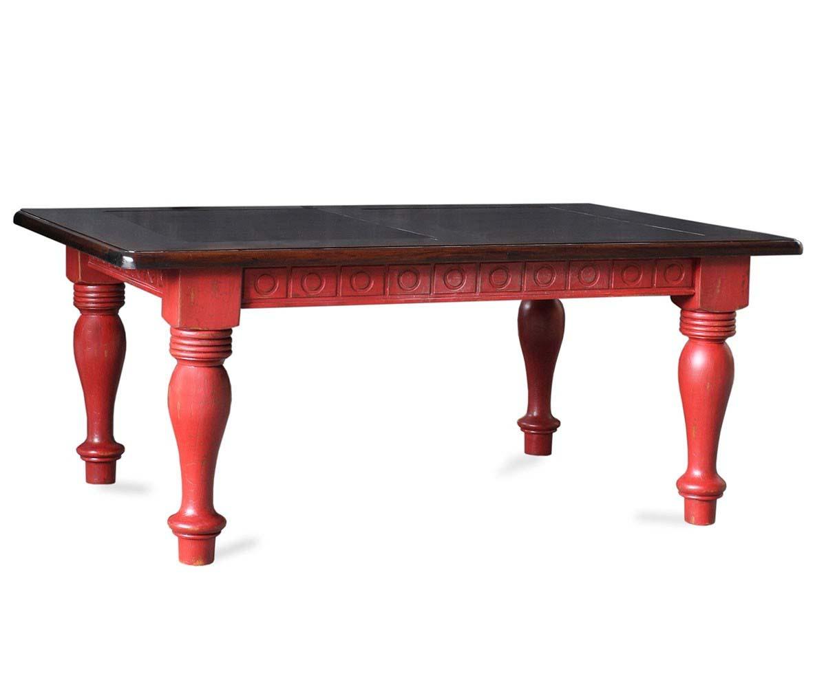 

    
Bramble 23297 Vintage Black Red Rhine Castle Dining Table 6' Solid Wood Classic
