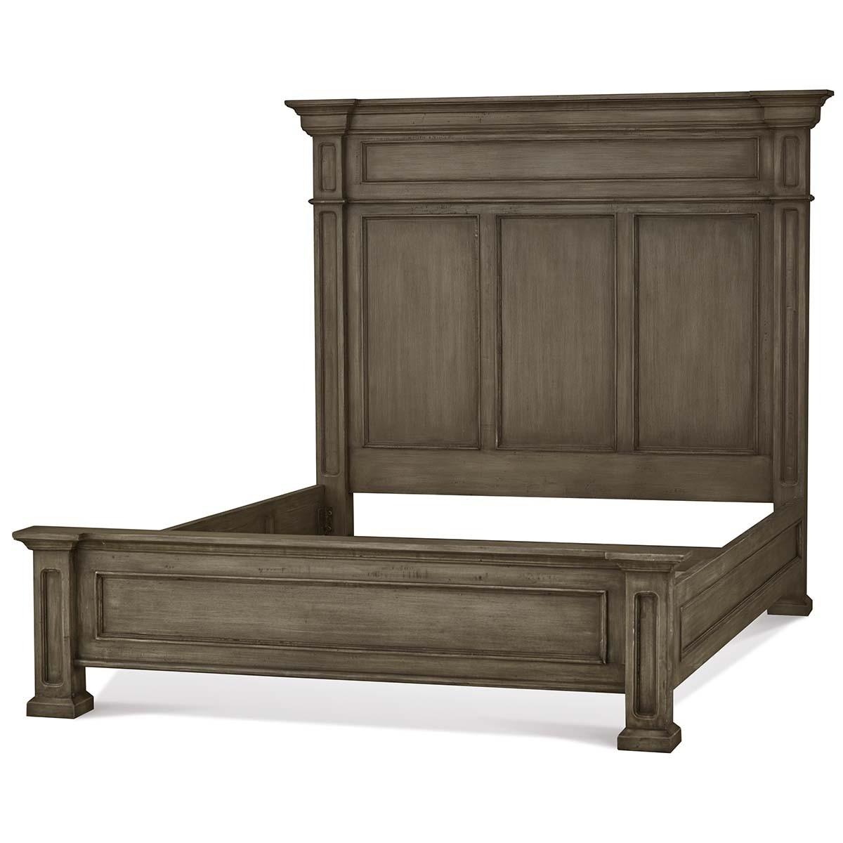 

    
Bramble 26254 Vintage Smokey Gray Charleston Empire Queen Bed Solid Wood Classic
