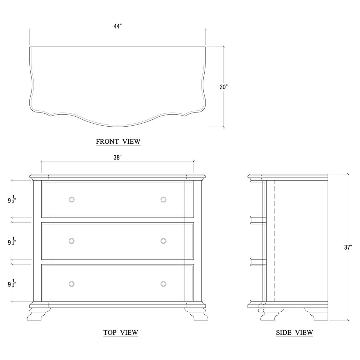 

    
ANTIQUE CREAM Davis Dresser 3 Drawer Solid Wood Bramble 26684 Sp Order
