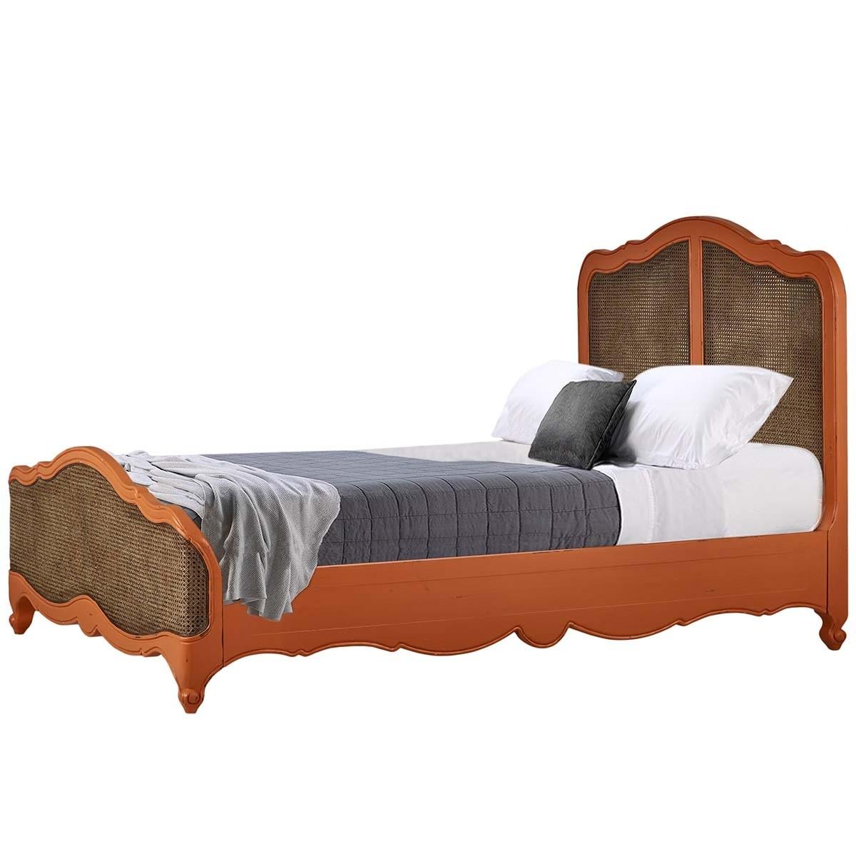 

    
ORANGE GLAZE Covington Rattan Queen Bed Solid Wood Bramble 26960 Special Order
