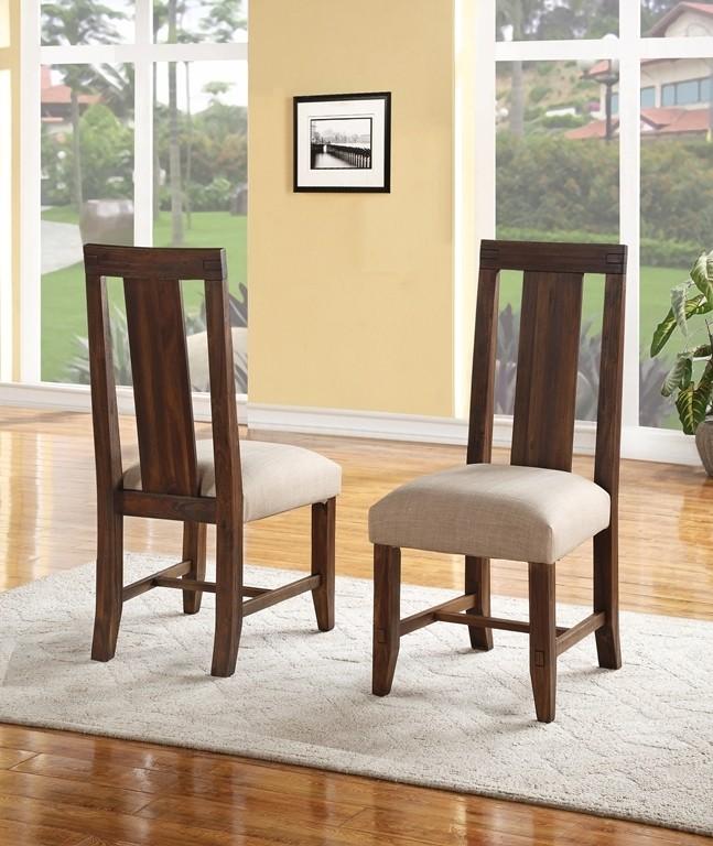 Rustic Dining Chair Set MEADOW 3F4166P-2PC in Light Beige, Fabric