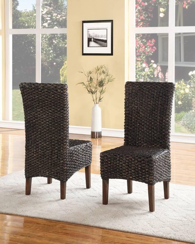 Rustic Dining Chair Set MEADOW 3F4166-2PC in  Fabric