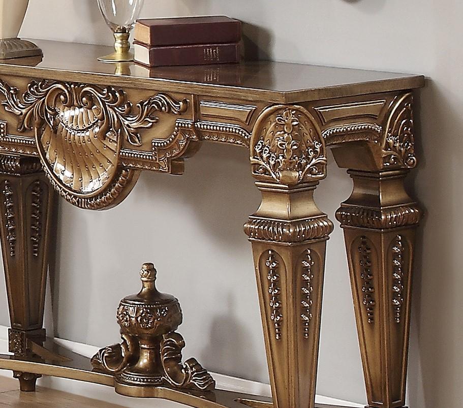 

    
Bronze Finish Console Table Traditional Homey Design HD-8908B
