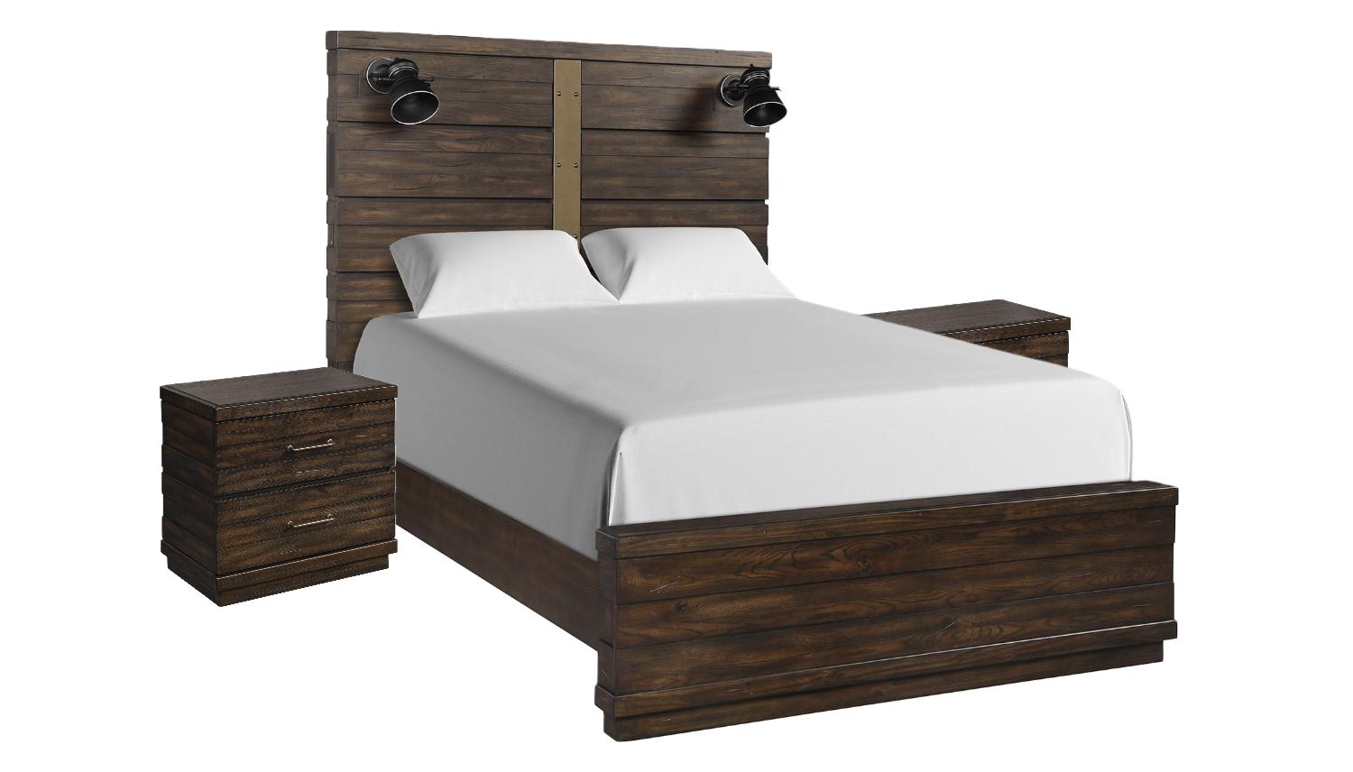 

    
Ebony Solid Wood King Bed Set 3Pcs EDISON 1827-110 Bernards Classic Modern
