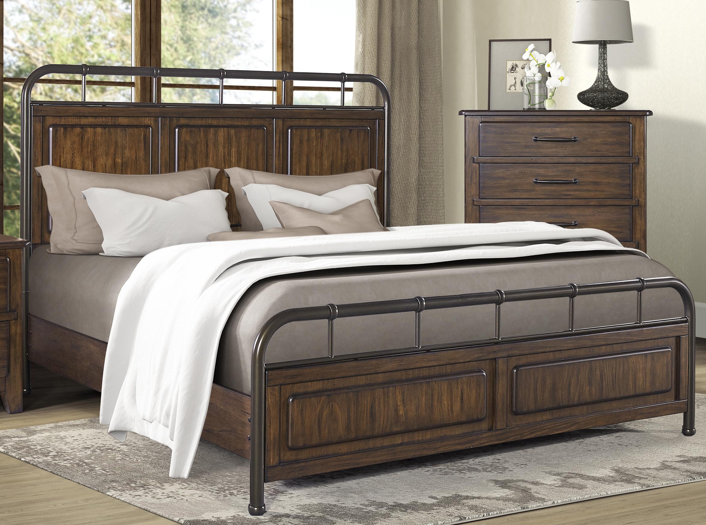 Contemporary, Modern Panel Bed DANVILLE 315-110 315-110 in Coffee, Brown 