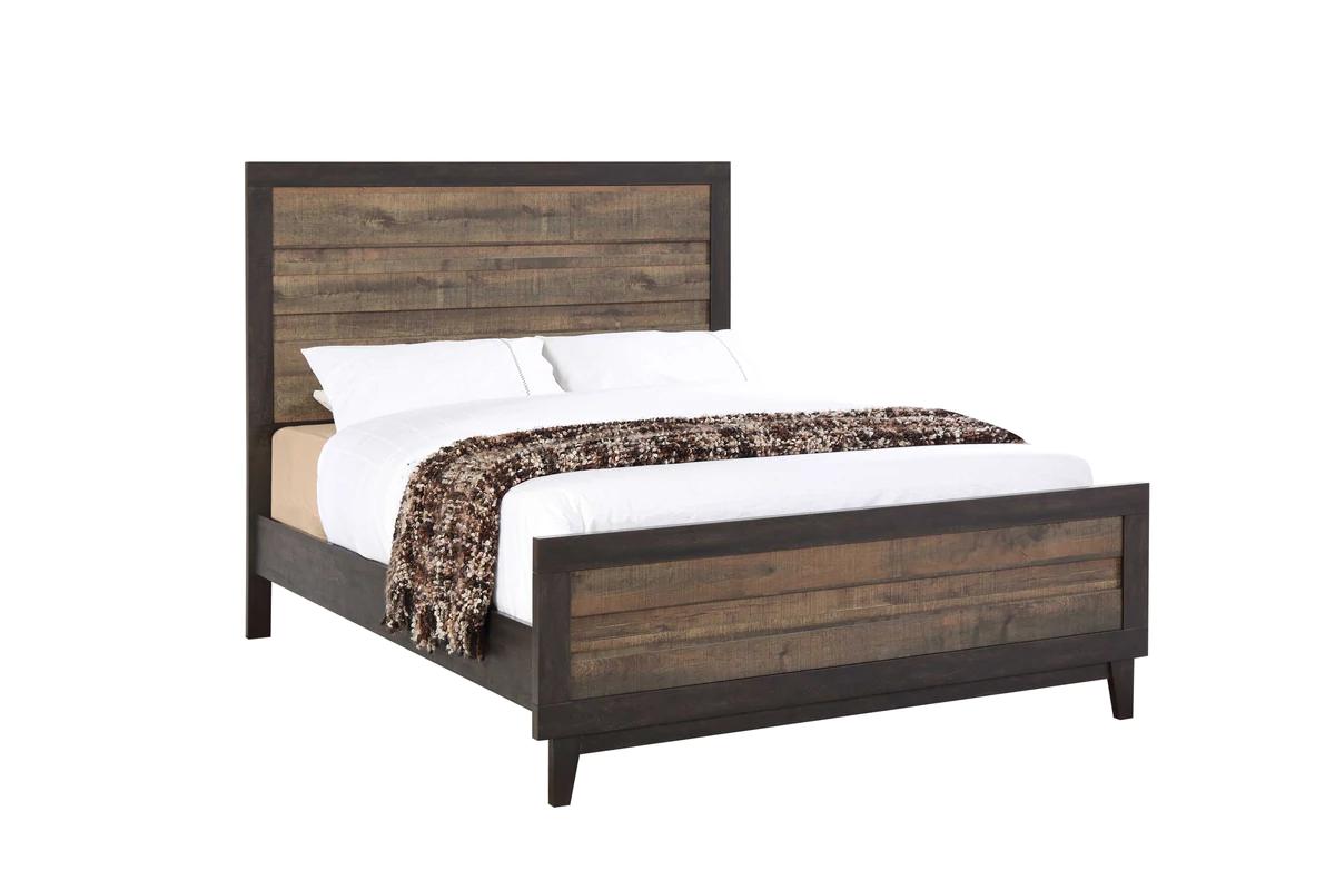

    
Brown & Black Panel Bedroom Set by Crown Mark Tacoma II B8270-K-Bed-5pcs

