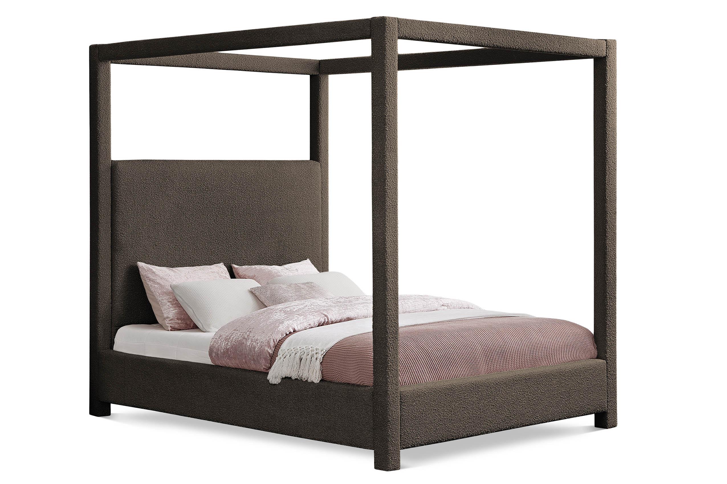 

    
Brown Boucle Canopy King Bed EdenBrown-K Meridian Modern Contemporary
