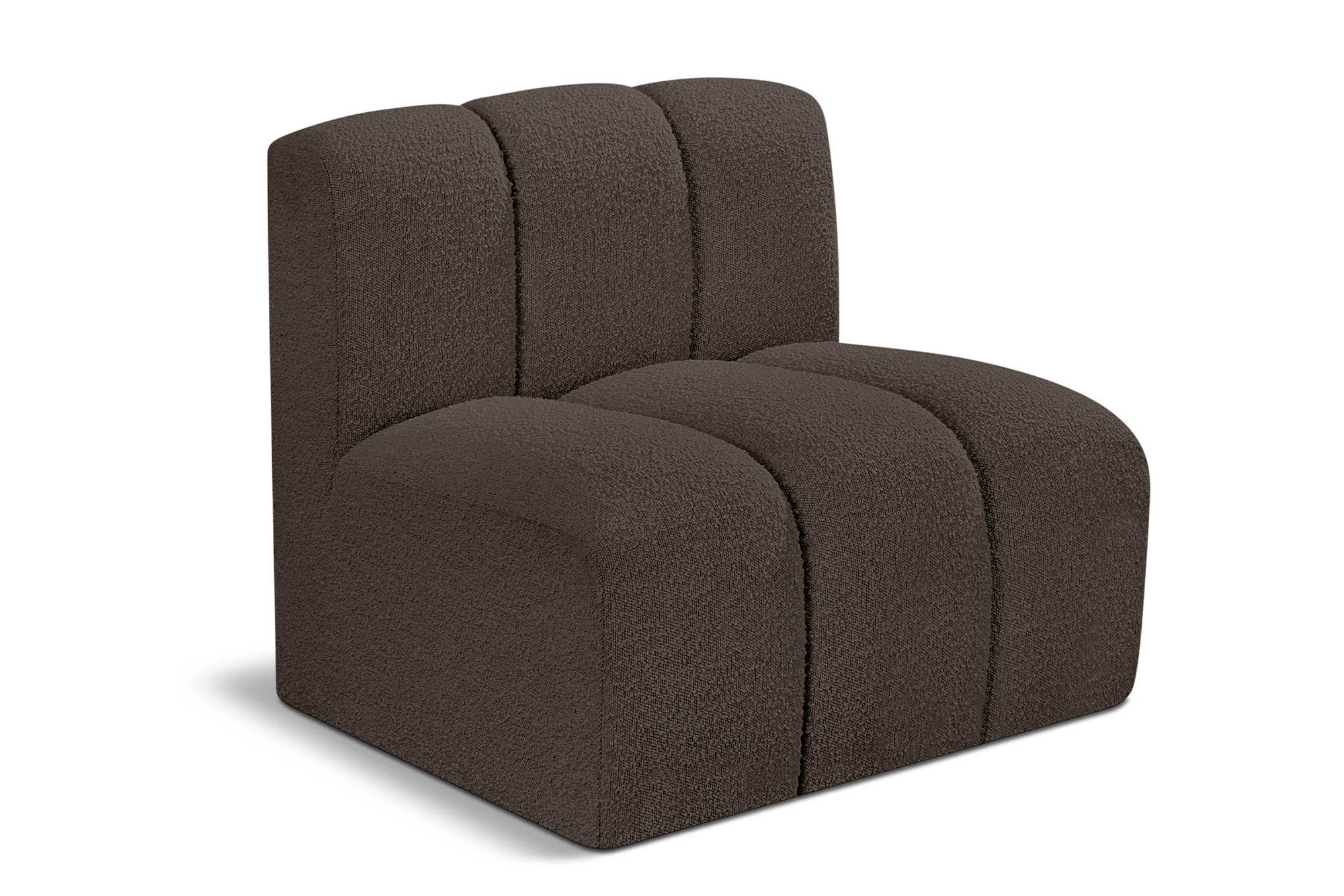 

    
Brown Boucle Channel Tufted Modular Chair ARC 102Brown-ST Meridian Contemporary
