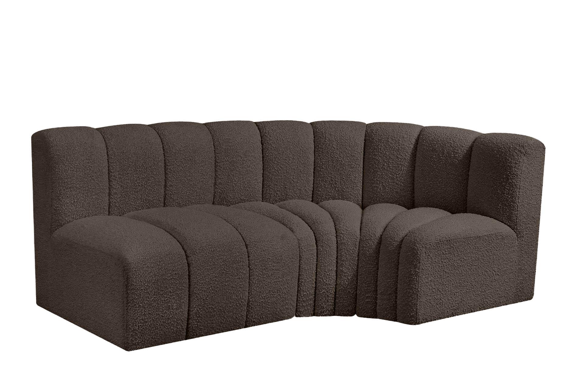

    
Brown Boucle Channel Tufted Modular Sectional ARC 102Brown-S3A Meridian Modern
