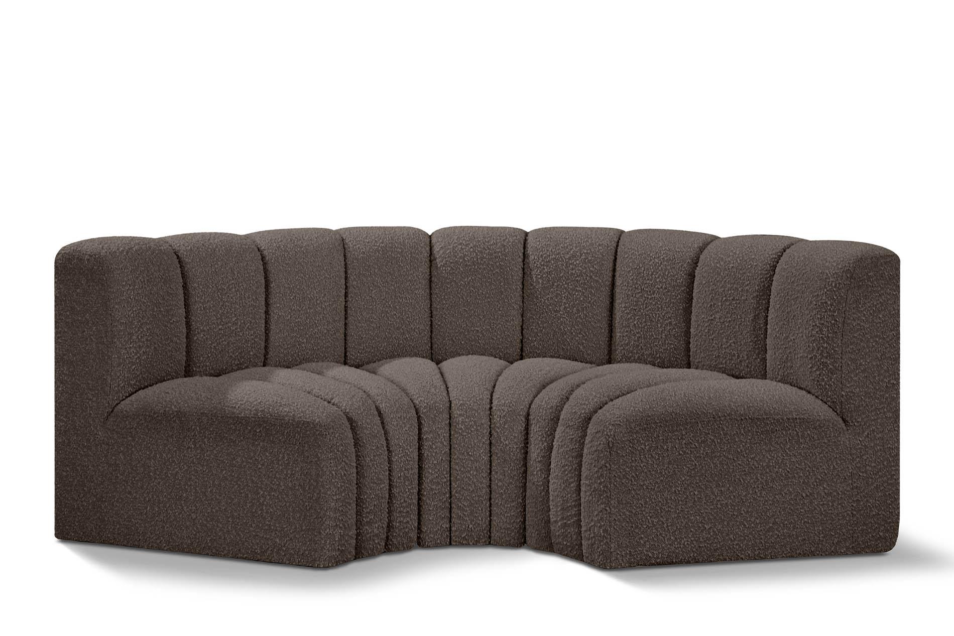 

    
Brown Boucle Channel Tufted Modular Sectional ARC 102Brown-S3C Meridian Modern
