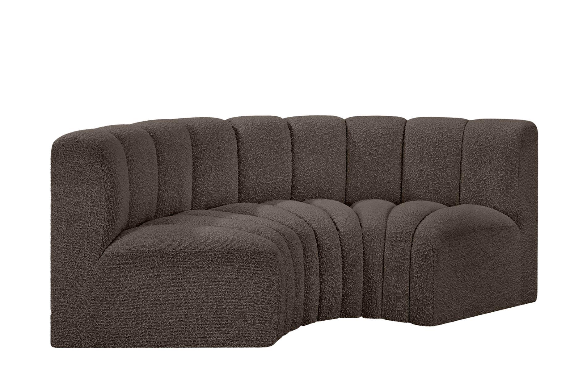 

        
Meridian Furniture ARC 102Brown-S3C Modular Sectional Sofa Brown Boucle 094308297798
