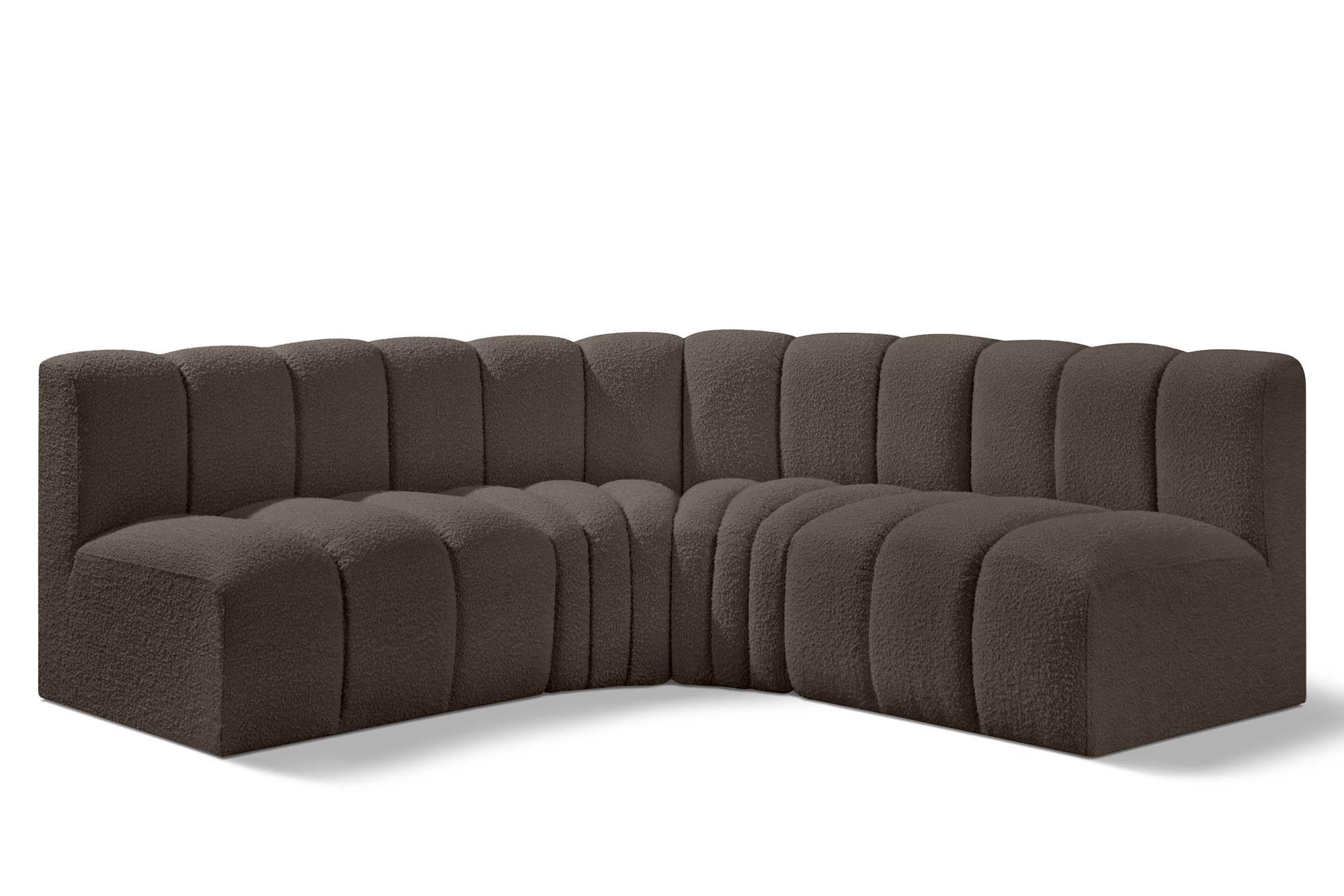 

    
Brown Boucle Channel Tufted Modular Sectional ARC 102Brown-S4B Meridian Modern
