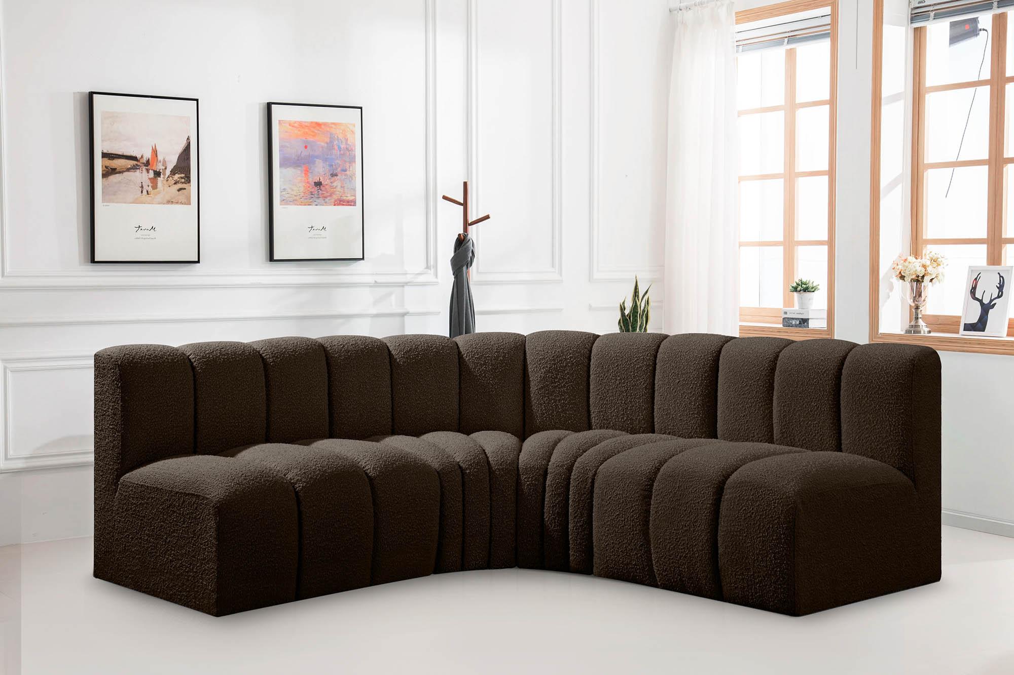 

    
Brown Boucle Channel Tufted Modular Sectional ARC 102Brown-S4B Meridian Modern

