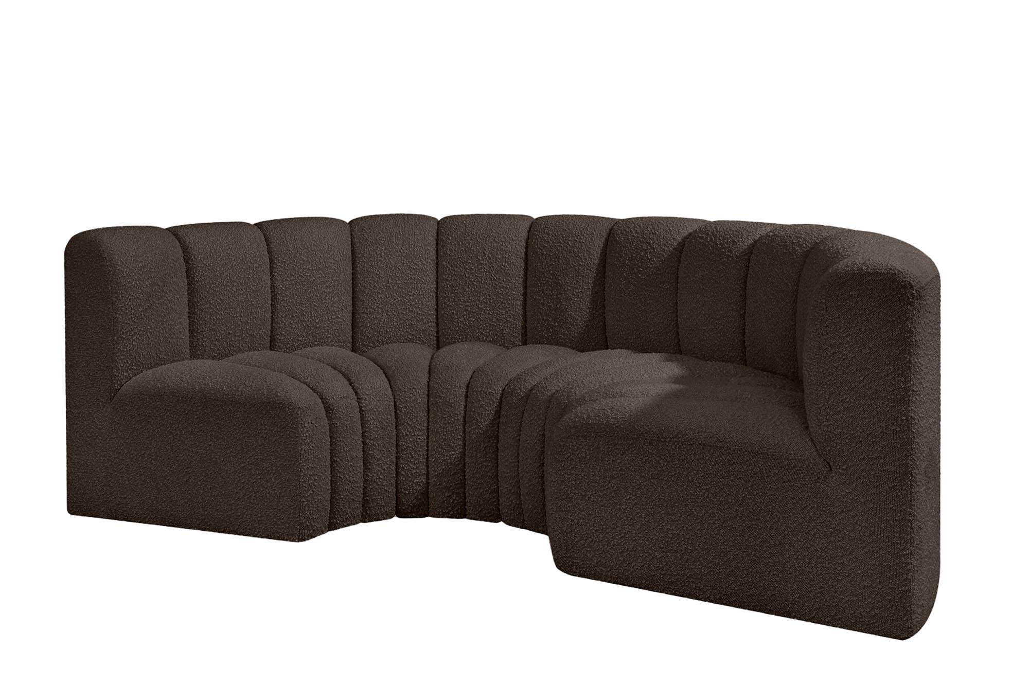 

        
Meridian Furniture ARC 102Brown-S4C Modular Sectional Sofa Brown Boucle 094308297859
