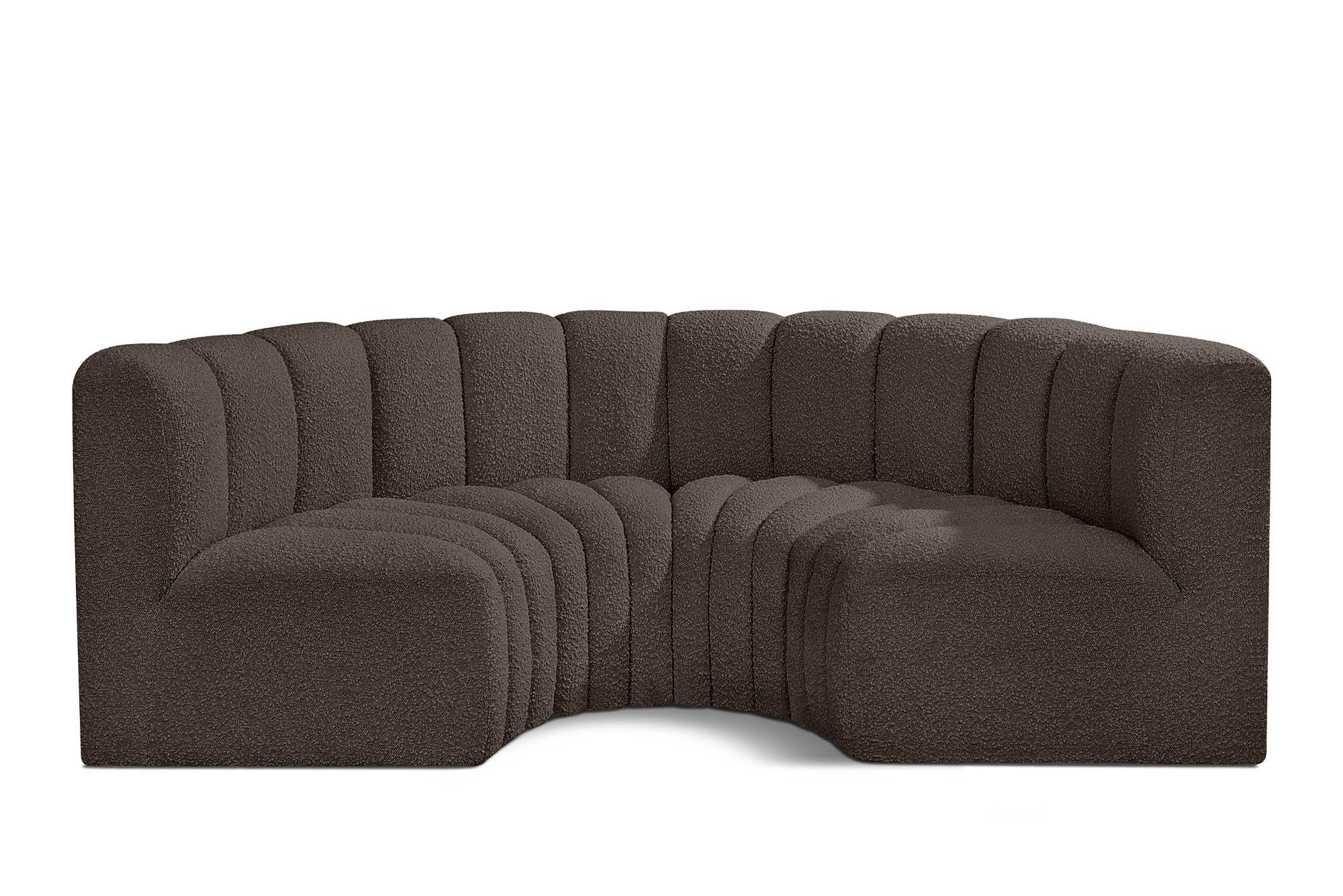Contemporary, Modern Modular Sectional Sofa ARC 102Brown-S4C 102Brown-S4C in Brown 