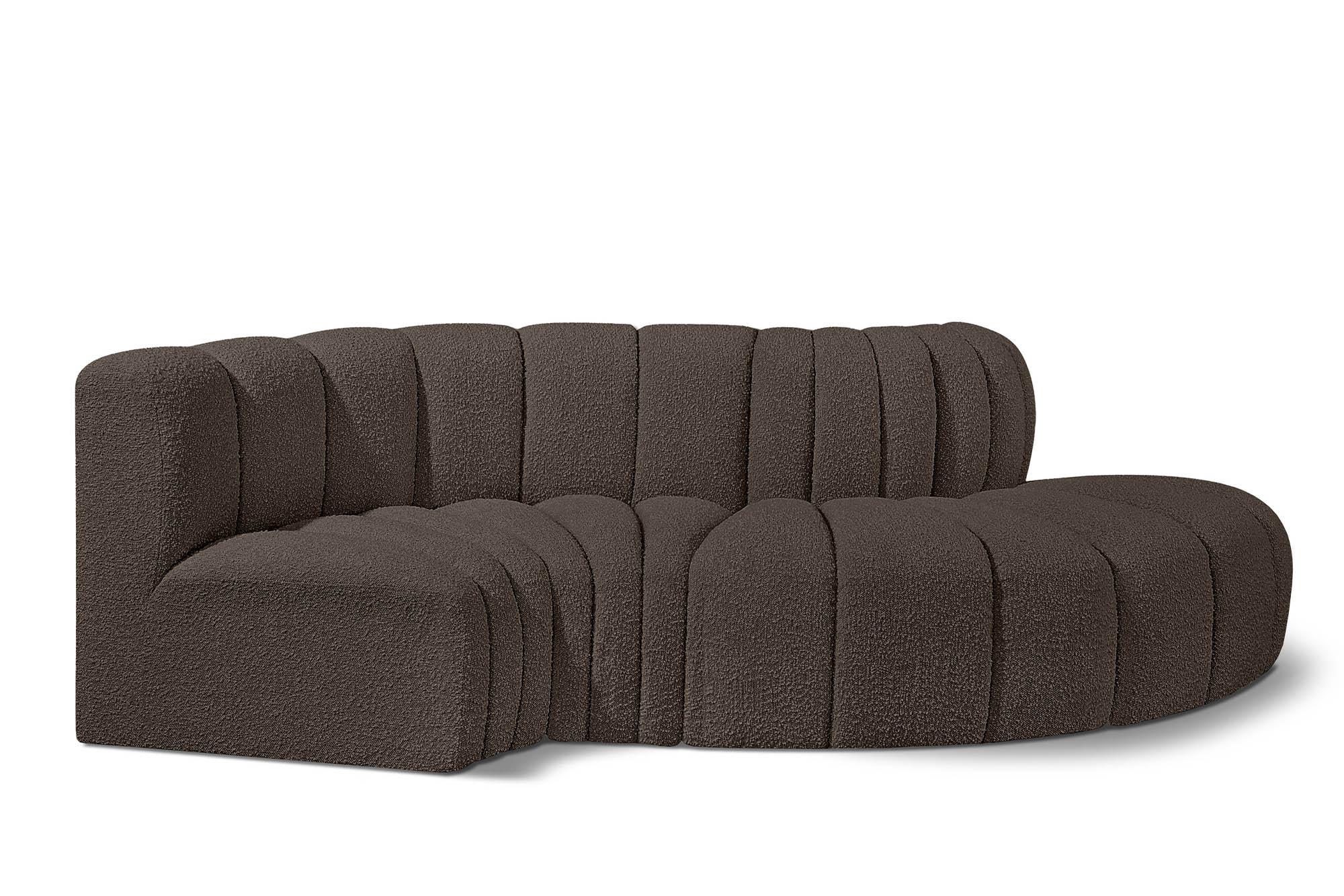 

    
Brown Boucle Channel Tufted Modular Sectional ARC 102Brown-S4D Meridian Modern

