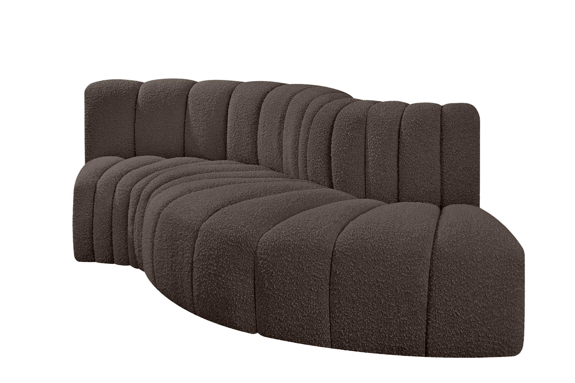 

        
Meridian Furniture ARC 102Brown-S4D Modular Sectional Sofa Brown Boucle 094308297866

