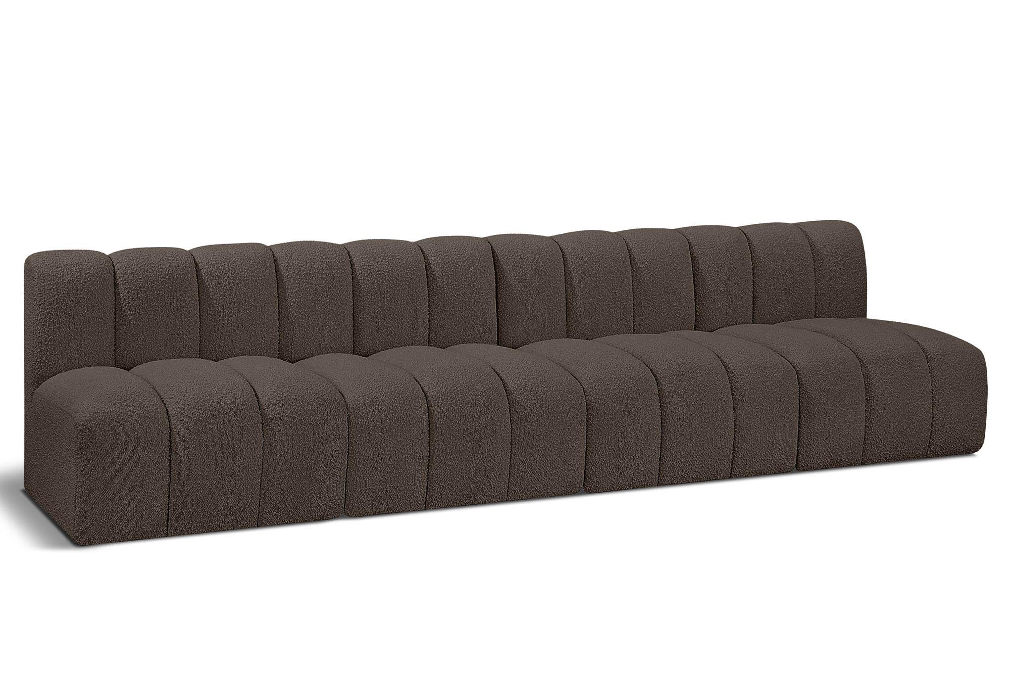 

    
Brown Boucle Channel Tufted Modular Sectional ARC 102Brown-S4E Meridian Modern
