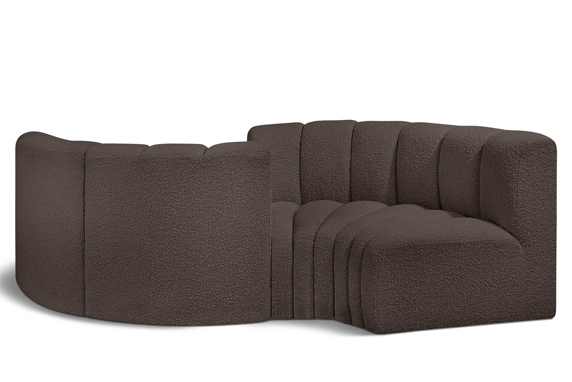 Contemporary, Modern Modular Sectional Sofa ARC 102Brown-S4F 102Brown-S4F in Brown 