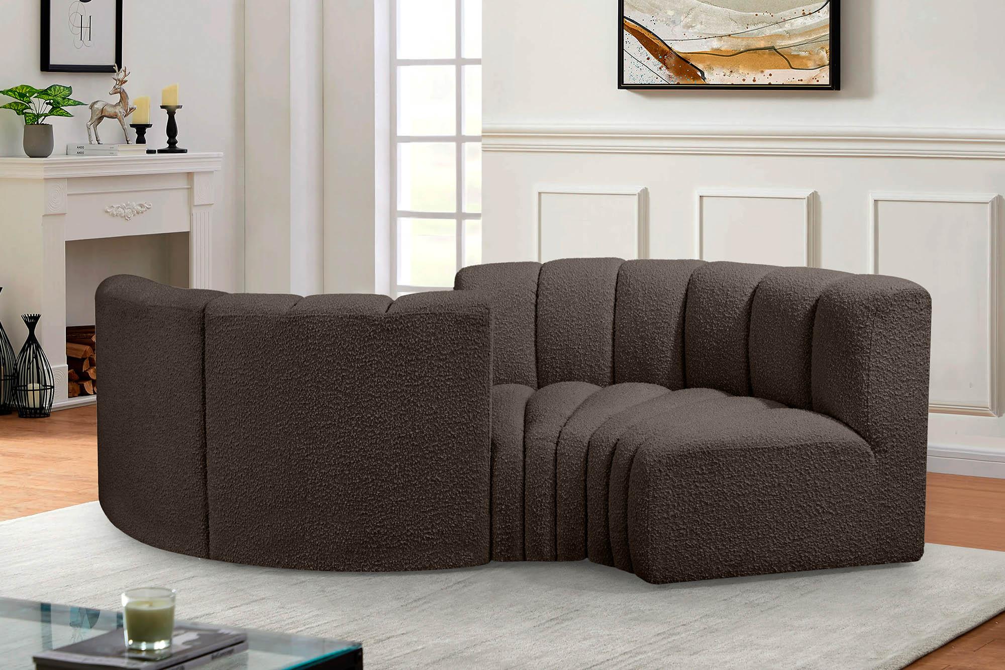 

    
Brown Boucle Channel Tufted Modular Sectional ARC 102Brown-S4F Meridian Modern
