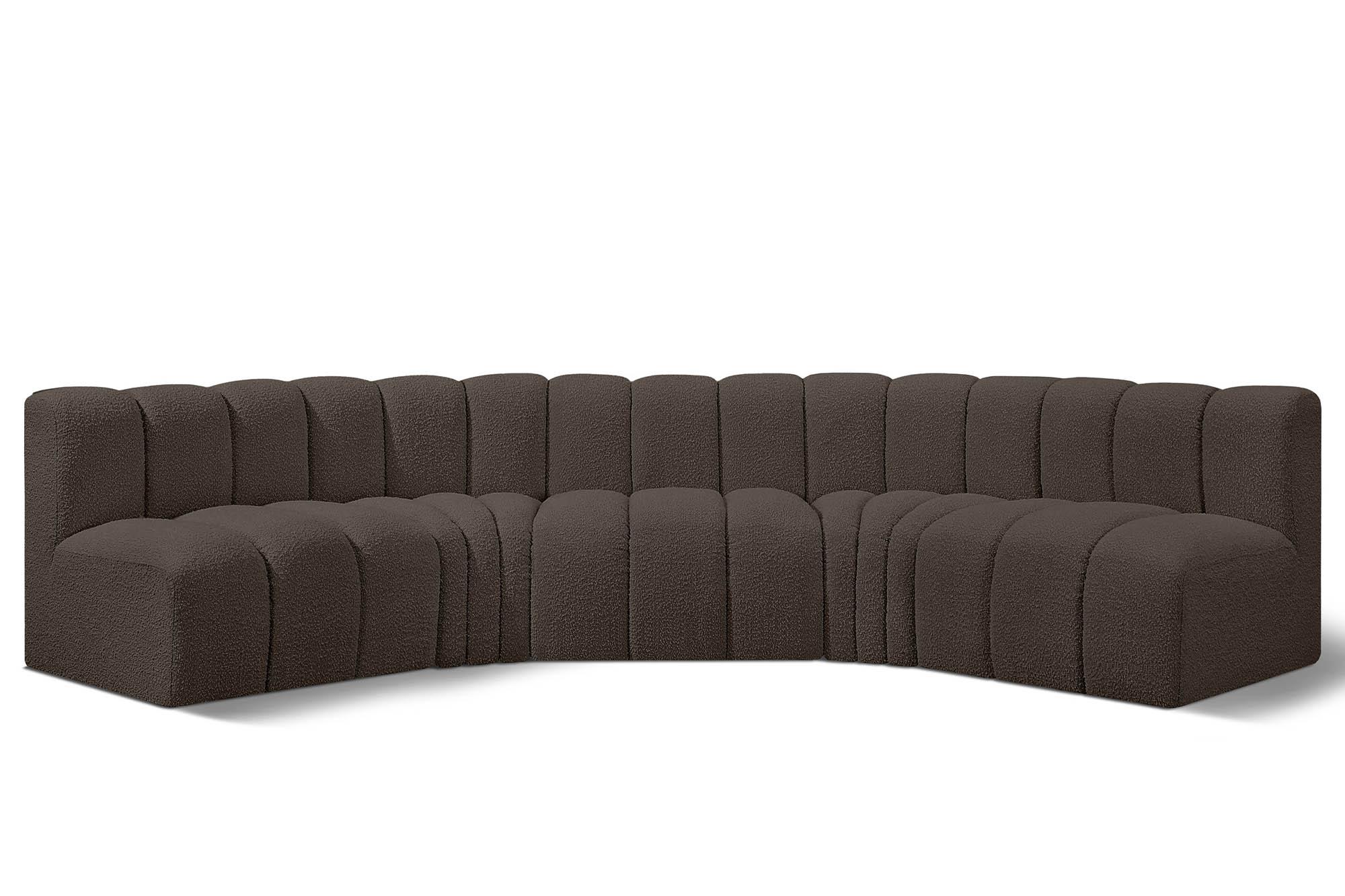 

    
Brown Boucle Channel Tufted Modular Sectional ARC 102Brown-S5A Meridian Modern
